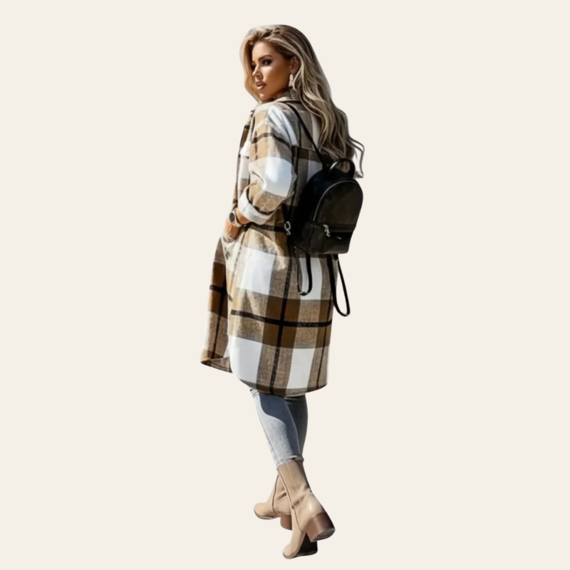 Sorata | Dames Lange Geruite Jas