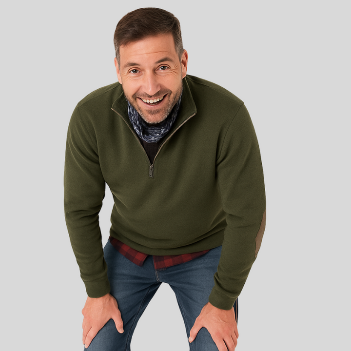 Dylan | Casual Heren Trui | Relaxed Fit | Zacht Gebreid | Halve Rits