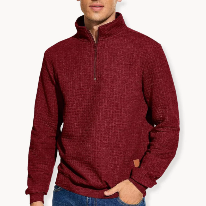 Delta | Heren Trui Met Kwartrits | Sweater Met Uniek Patroon