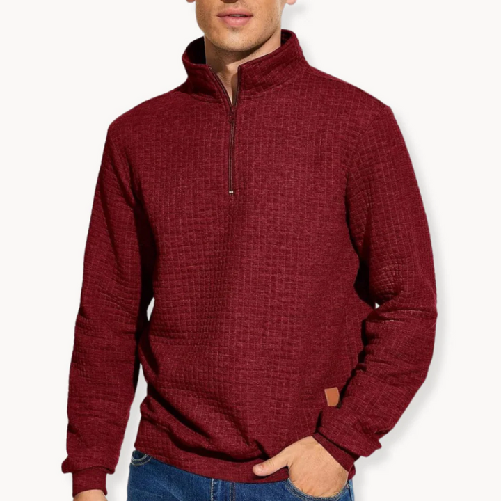 Delta | Heren Trui Met Kwartrits | Sweater Met Uniek Patroon