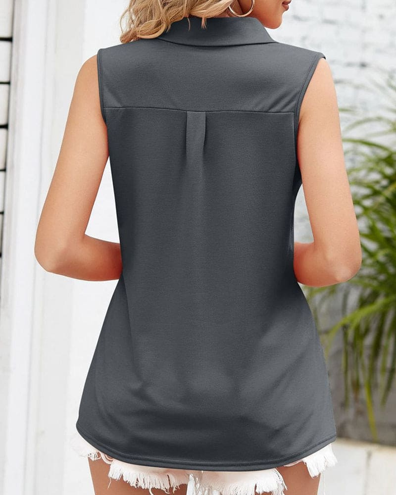 Riley | Dames Mouwloze Blouse | Zomer Casual Top Shirt voor Vrouwen