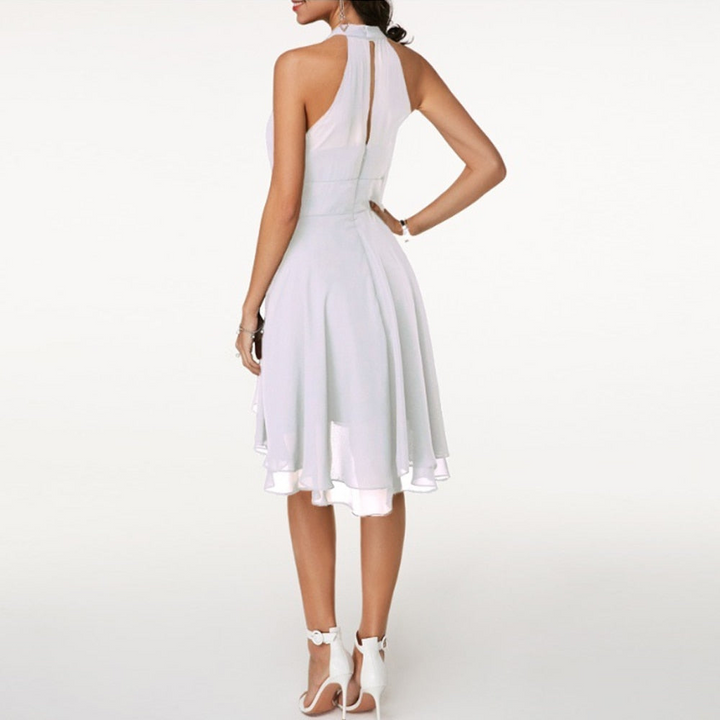 Julia | Dames Halterfeestjurk | Elegante Vrouwen Midi Zomer Jurk