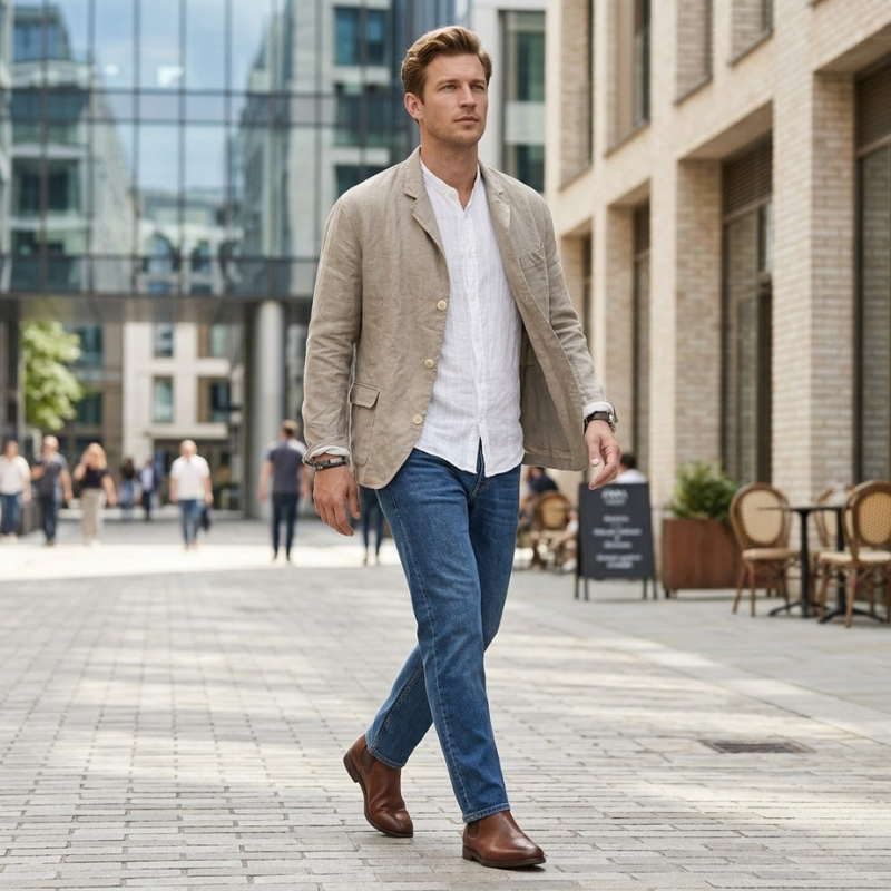 Sorata | Heren Linnen Blazer | Lichtgewicht Shirt | Moderne Elegantie