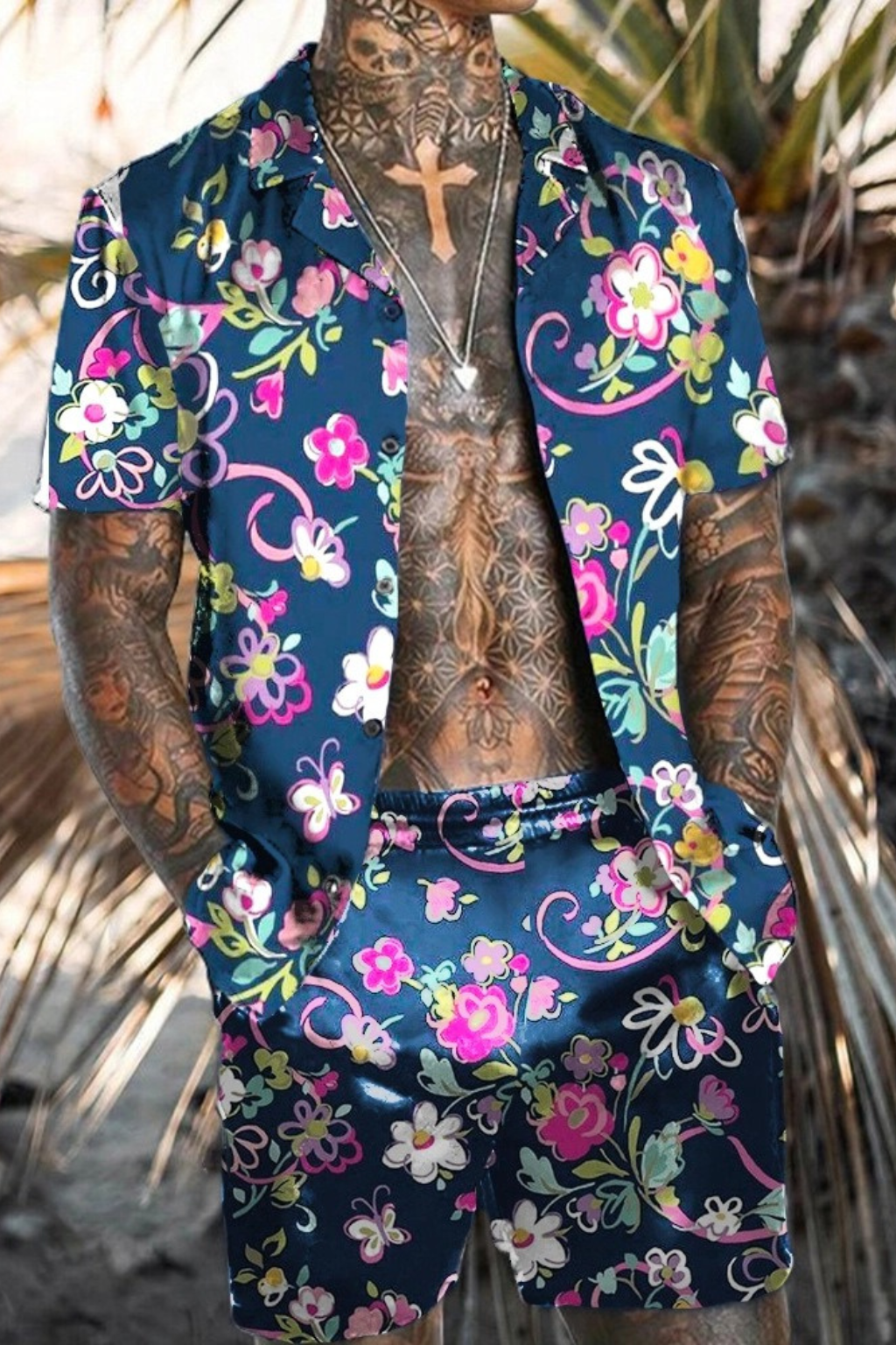 Marlon | Heren Zomer Set | Hawaiiaans Shirt en Korte Broek voor Mannen