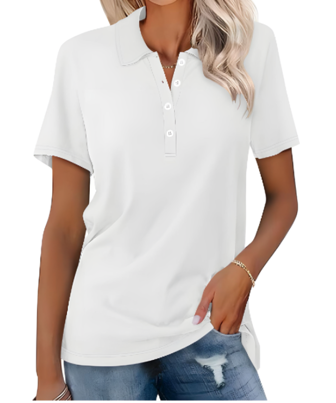 Marjani | Duurzame Poloshirt | Dames Polo Shirt | Met Kraag En Knoopsluiting