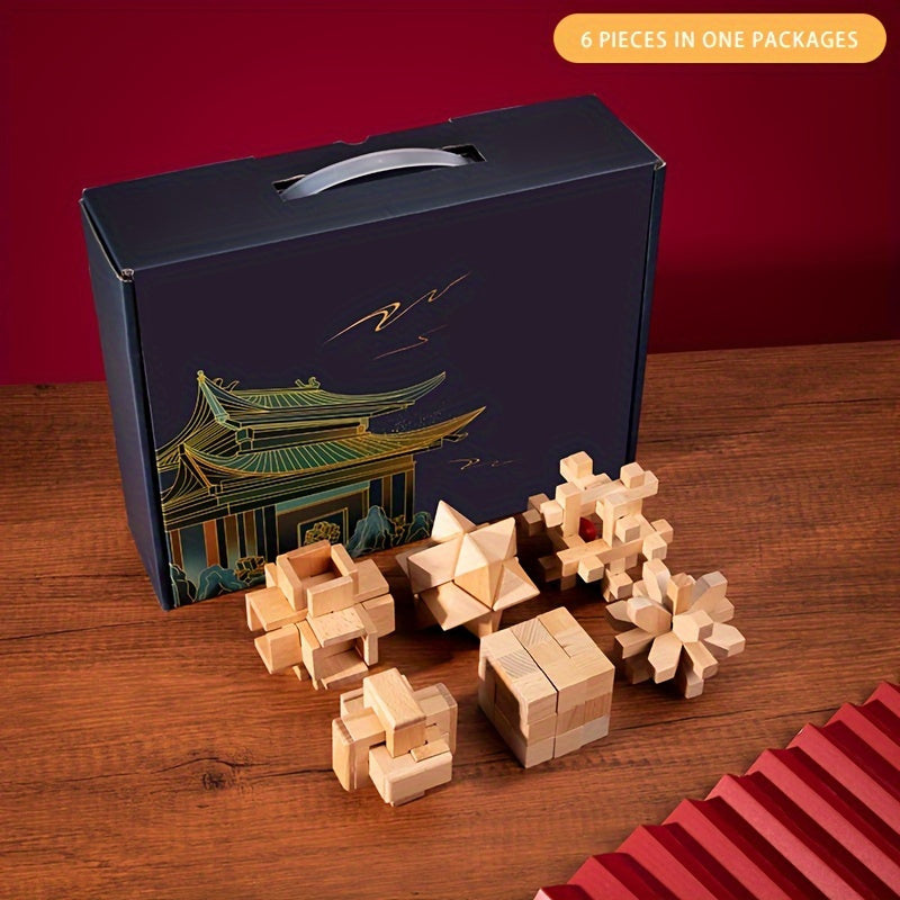 MindFight | Houten Puzzelset | Kongming Locks | Geavenceerde Moeilijkheidsgraad