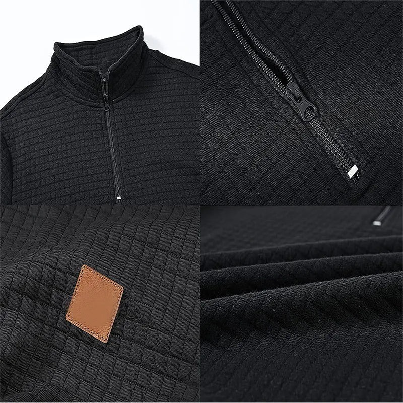 Delta | Heren Trui Met Kwartrits | Sweater Met Uniek Patroon