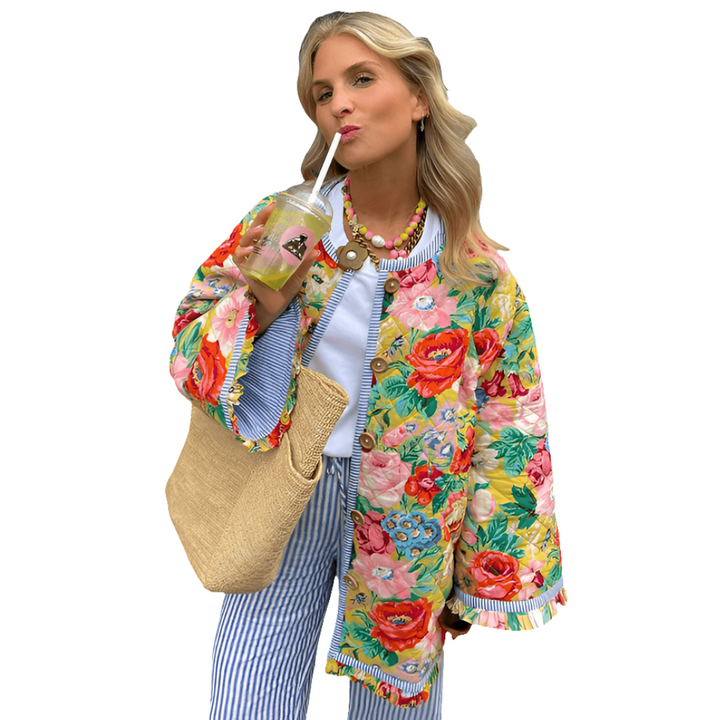 Floor | Trendy Dames Jas | Comfortabel & Uniek Bloemenprint Design