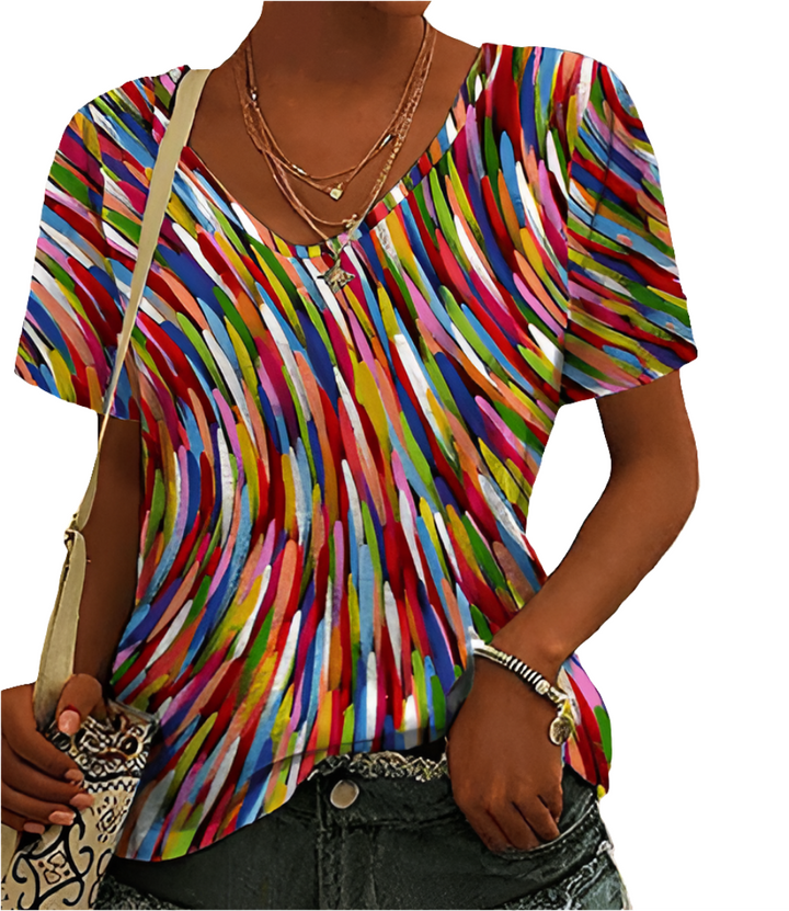 Amara | Casual Dames Top | Kleurrijk Shirt | Comfortabele Ontwerp