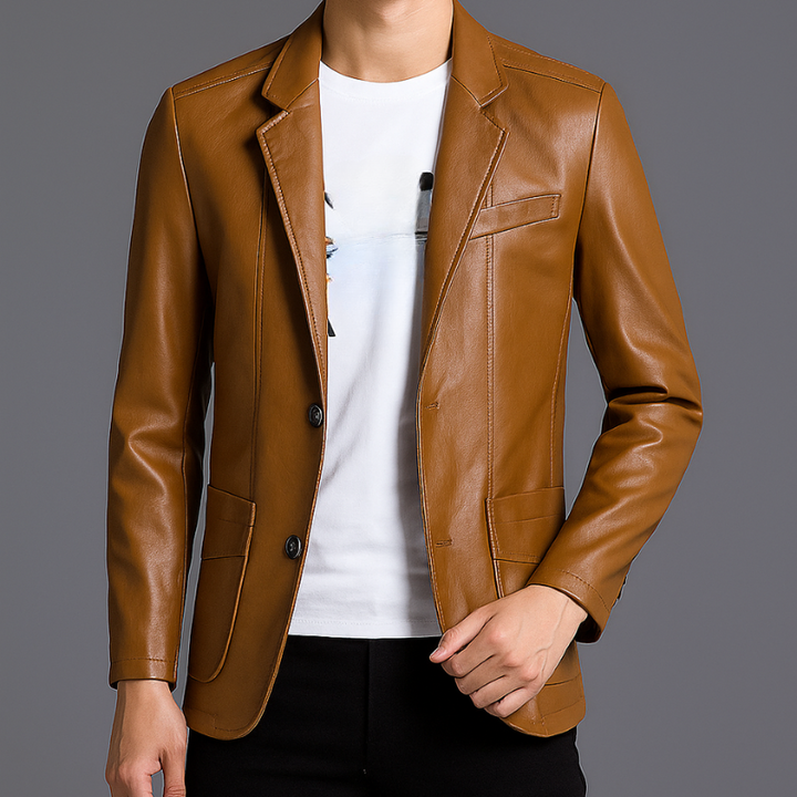 Tom | Stijlvolle Leren Heren Blazer | Klassieke Snit