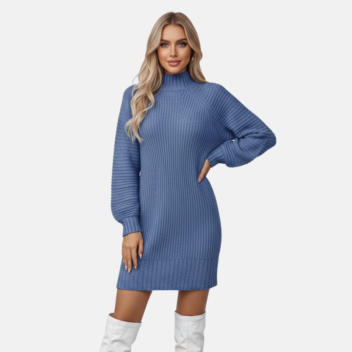 Kura - Jurk Dames - Gebreide Jurk -  Warm & Trendy - Ideaal voor Lente & Herfst