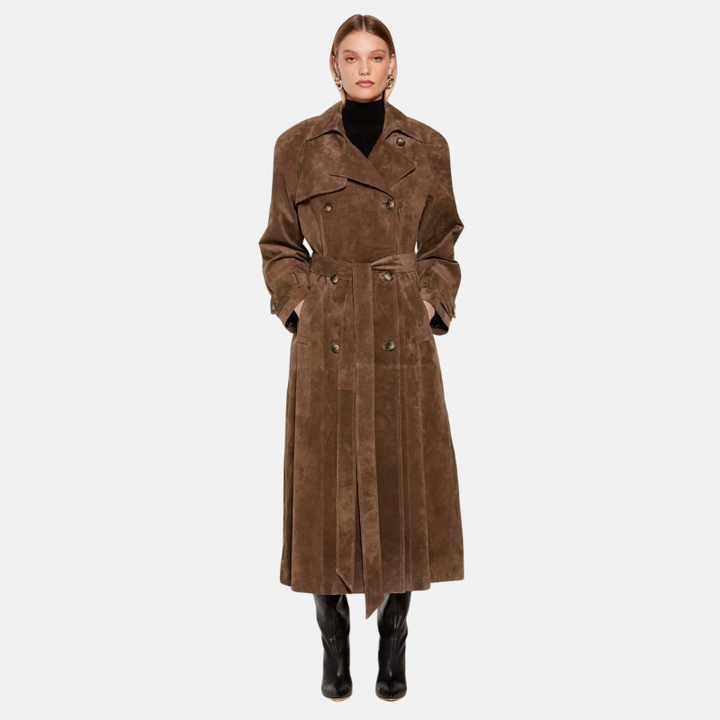 Kylie | Elegante & Casual Suede Dames Trenchcoat | Trendy & Comfortabel