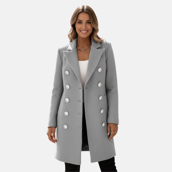 Zoe | Dames Jas | Elegante Trenchcoat In Wollook | Trendy & Comfortabel