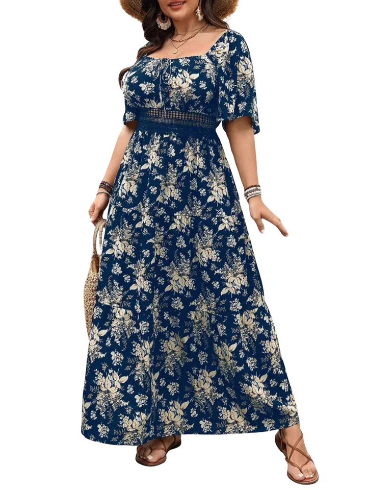 Dewi | Plus-Size Boho Dames Maxi-Jurk Met Bloemenprint