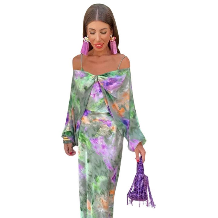 Selma | Elegante Dames Maxi-Jurk Met Halo-Dye Print