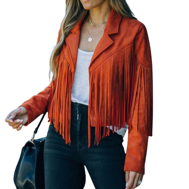 Margot | Stijlvolle Dames Jas Met Franjes | Fringe Jacket