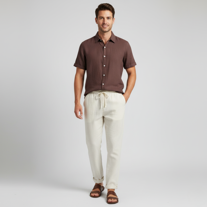 Doki | Heren Zomer Set | Stijlvolle Broek & Shirt Set voor Mannen