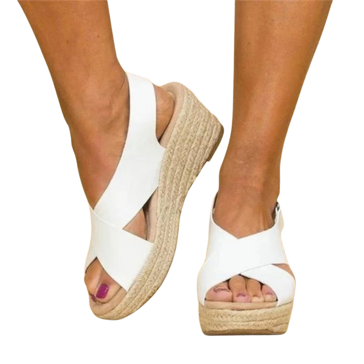 Mia | Trendy Dames Sandalen |  Chique Espadrille Sleehaksandalen