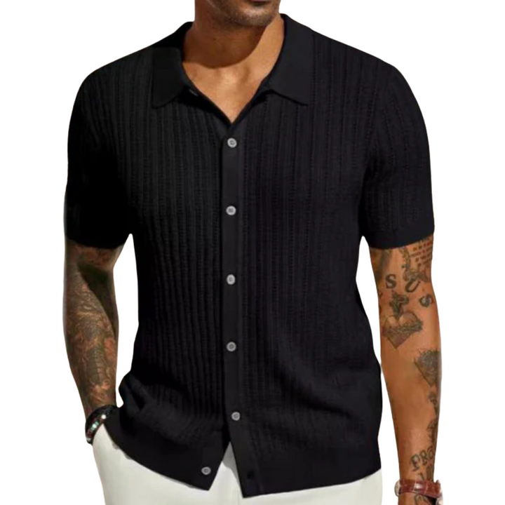Leo | Stijlvolle Heren Shirt | Gebreide Zomerhemd