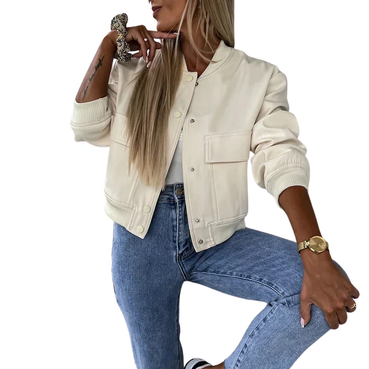 Janda | Trendy Dames Jas | Korte Bomberjack Met Klepzakken