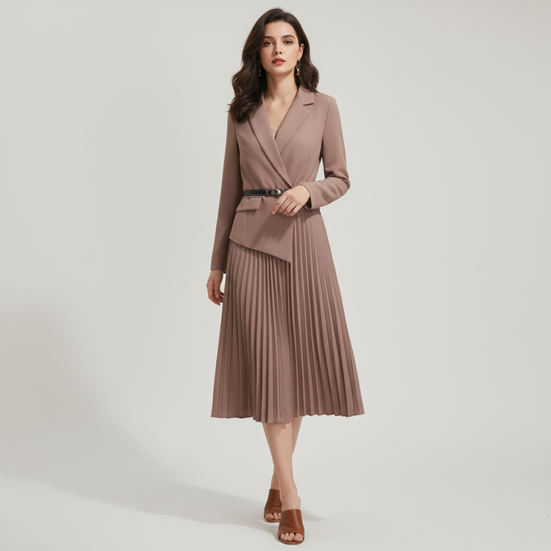 Erica | Klassieke Plooirok Dames Jurk | Tijdloze Elegantie