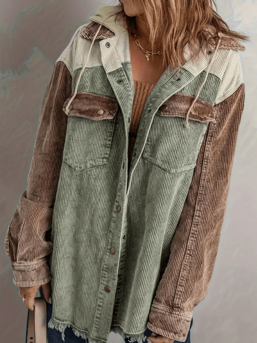 Addy | Kleurblok Hoodie Jas voor Dames | Perfect voor Herfst en Winter | Comfortabel - Sorata