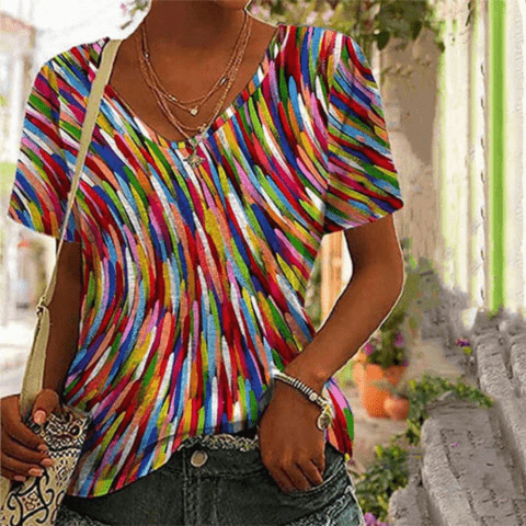 Amara | Casual Dames Top | Kleurrijk Shirt | Comfortabele Ontwerp - Sorata