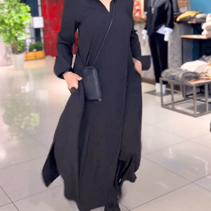 Anna | Dames Jurk | Losse lange Jurk met Zijsplit | Elegant & Stijlvol - Sorata