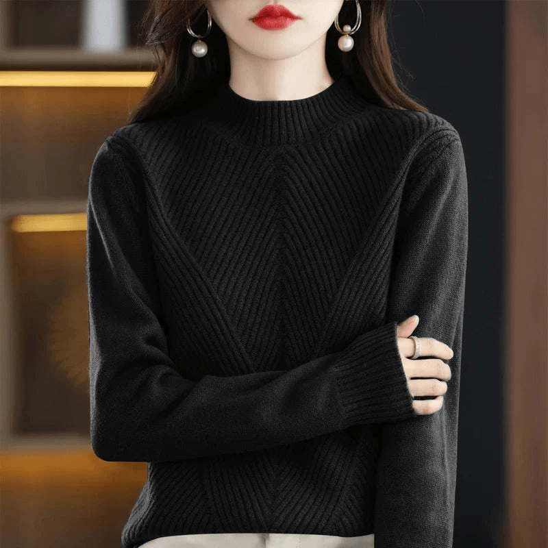 Anna | Stijlvolle Effen Cashmere Trui | Dames Sweater | Jumper Vest - Sorata