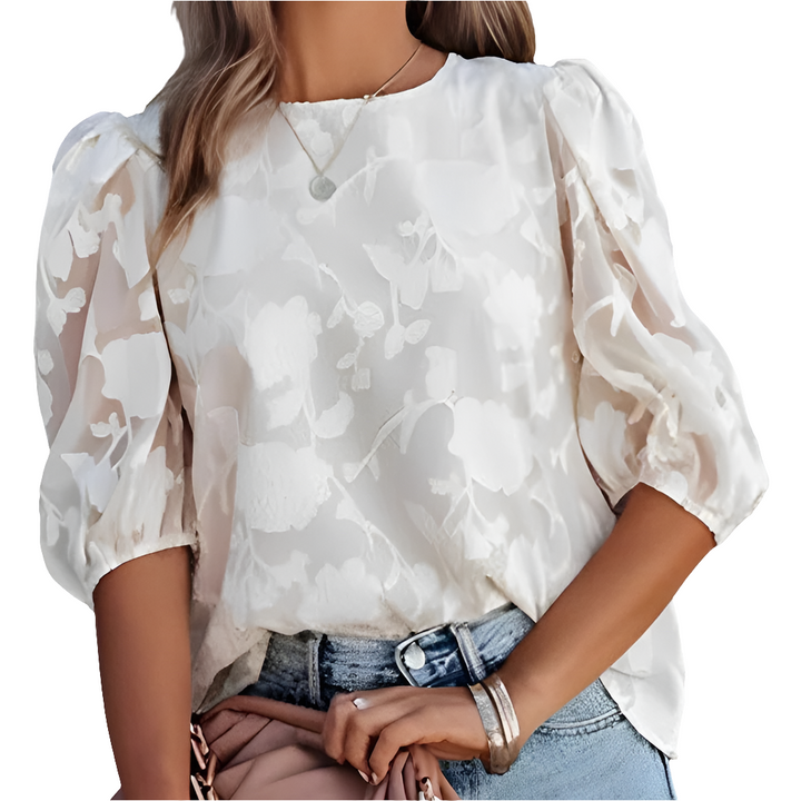 Fiona | Elegante Dames Top Met Pofmouwen