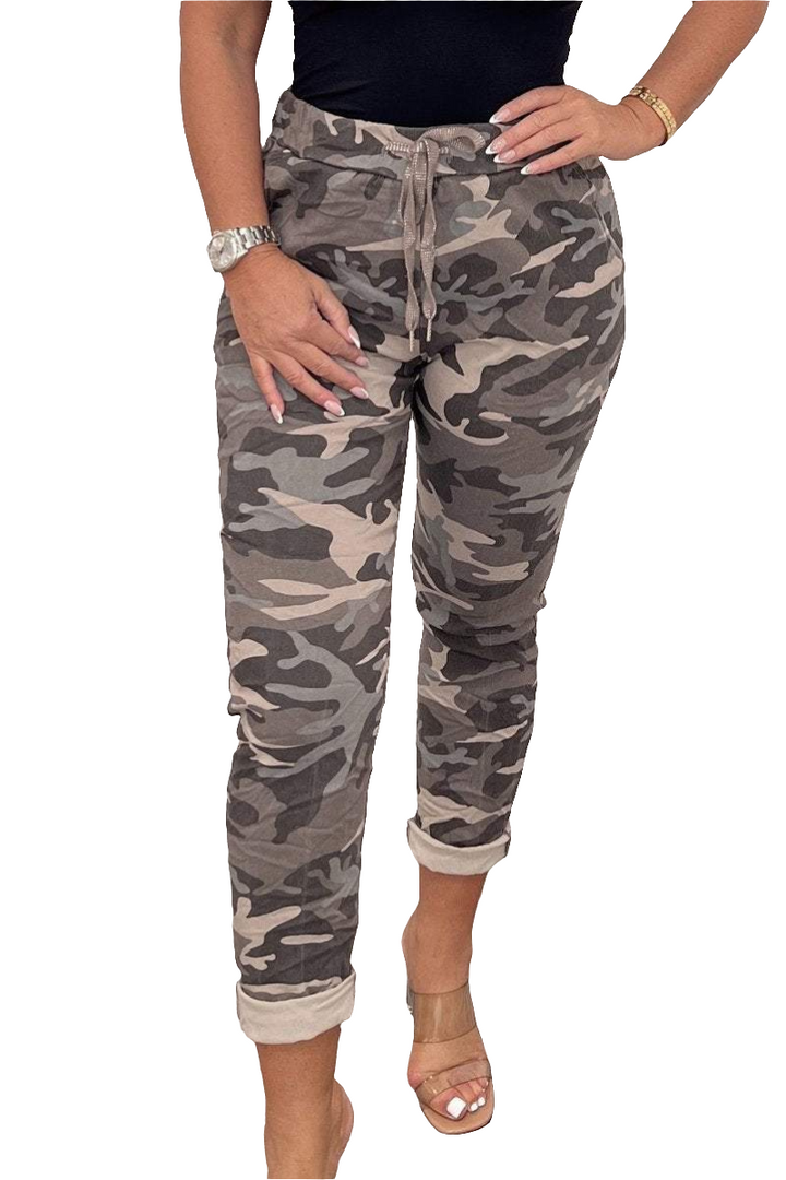 Roxy | Dames Camouflagebroek van Katoen met Trekkoordsluiting