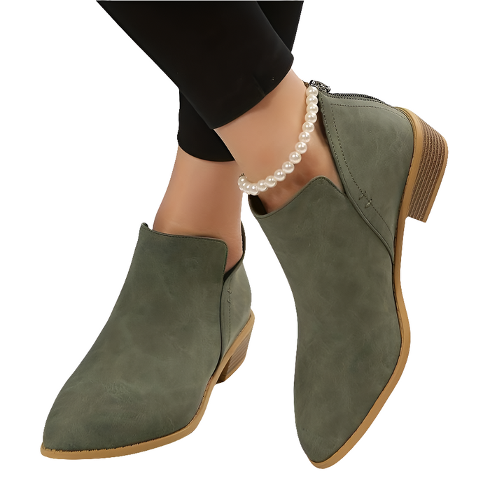 Maisy | Dames Elegante Enkellaarzen | Comfortabele Leren Enkelboots voor Vrouwen
