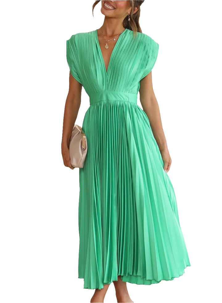 Lea | Dames Maxi Jurk | Elegante Flowy Jurk Met V-Hals