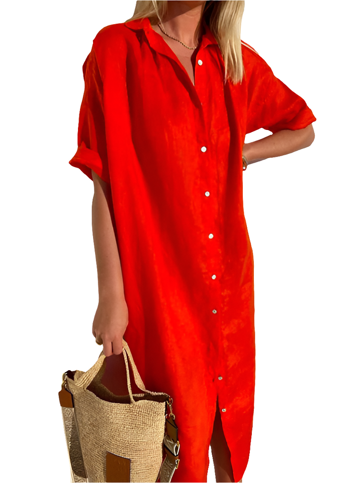 Anna | Zomerse Dames Midi Jurk | Stijlvol Chic Zomerjurk