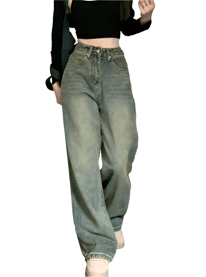 Olivia | Broek Dames | Baggy Denim Jeans | Trendy Retro Ontwerp