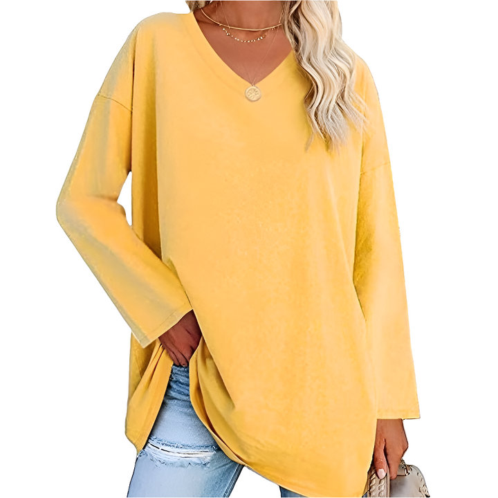 Mandy | Dames Trendy Dunne Zomer Trui | Vrouwen Shirt met Lange Mouwen