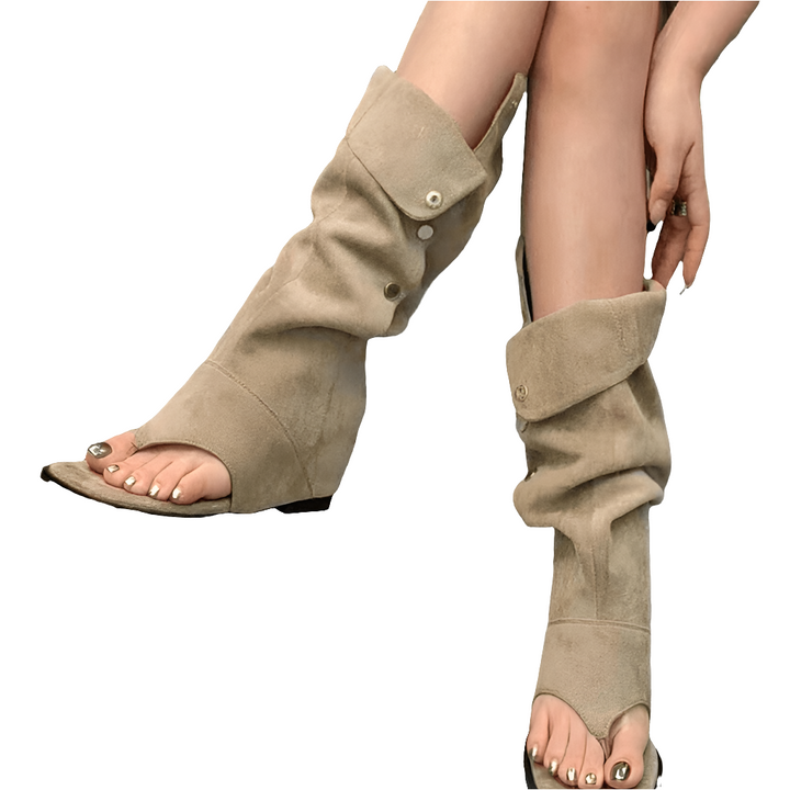 Brenda - Wedge Thong Sandalen met Peep-Toe - Lichte Sleehak voor Extra Steun
