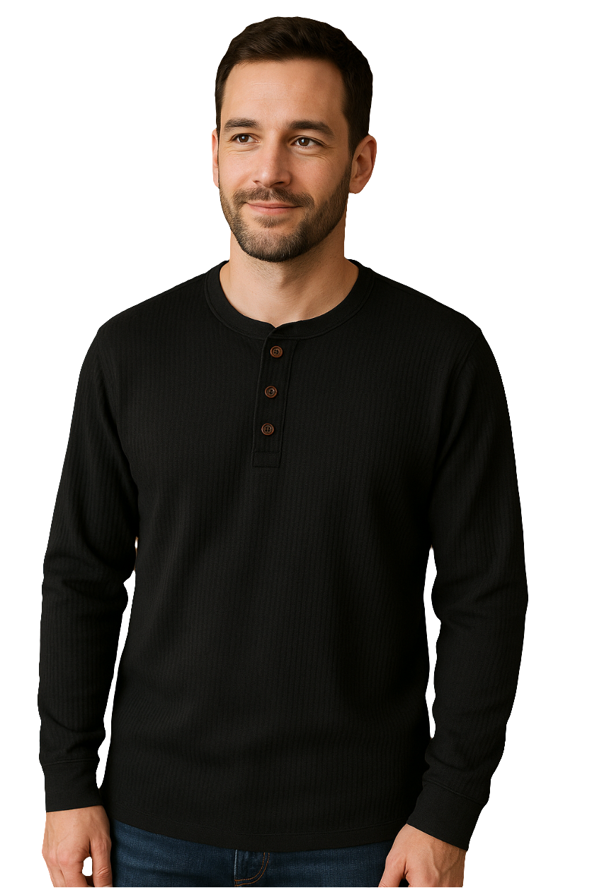 Henley | Wafelstructuur Shirt | Comfortabel Heren Shirt | Casual & Sportief