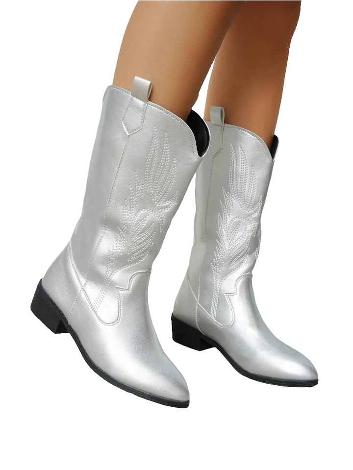 Vela | Dames Laarezn | PU Cowboylaarzen Met Zachte Voering