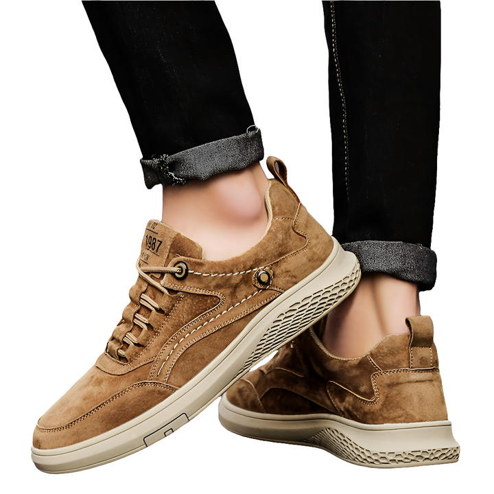 Lorenzo - Heren Sneakers - Italiaanse Suède Sneakers - Casual en Comfortabel