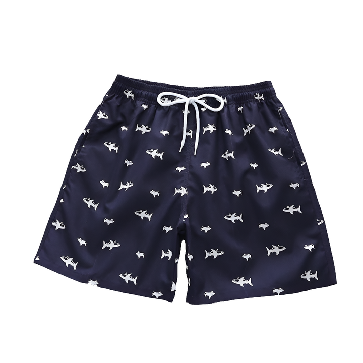 Mike | Heren Zwembroek | Blauwe Kleur Visopdruk voor Mannen Short