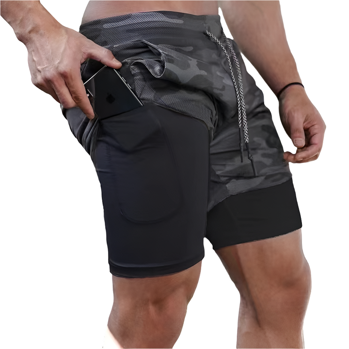 Arwin | Heren Hardloop Sport Shorts | Korte Broek Met Dubbele Laag