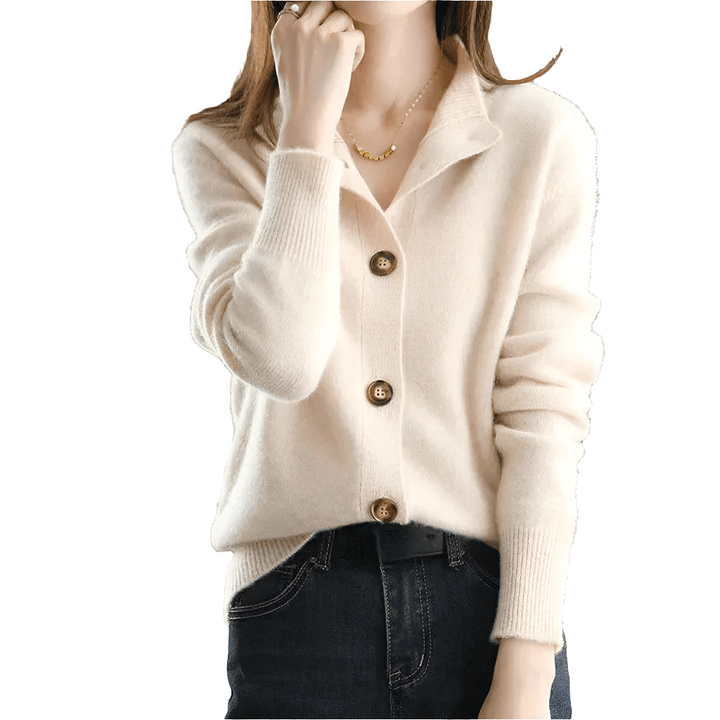 Heba | Luxe Kasjmier Dames Vest | Elegante Knopen | Sweater Trui