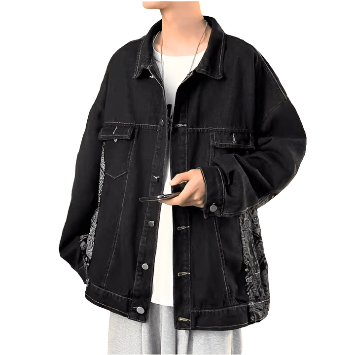 Bernardo - Jas Heren - Zwarte Denim Jas - Trendy en Stijlvol Ontwerp - Ideaal voor Herfst