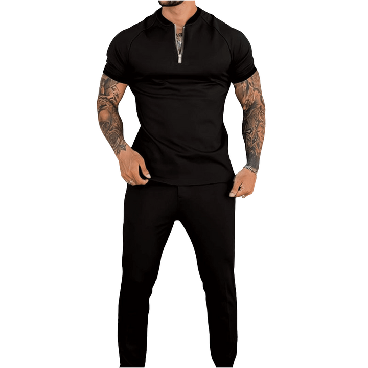 Rico | Getailleerde Casua Heren Set | Halfrits Shirt En Comfortabele Broek | Lente/Zomer