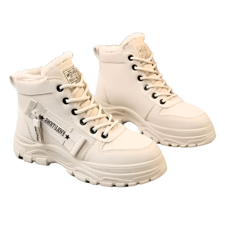 Sora - Dames Schoenen - Enkellaarsjes - Fleece-Wol Gevoerde Schoenen - Echt Leer