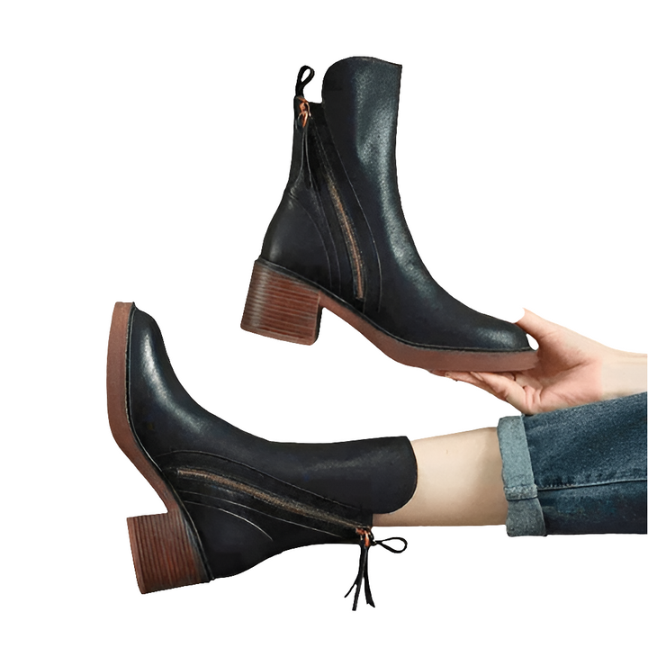Wolphie - Dames Laarzen - Hoge Laarzen Voor Dames - Leren Laarzen - Elegant