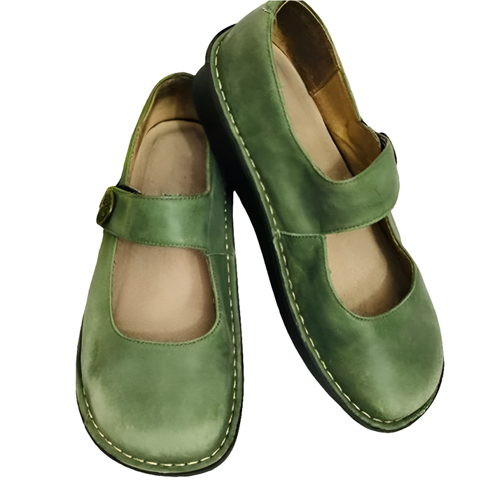 Mary | Dames Vintage Instap Sandalen | Vrouwen Schoenen van Suède