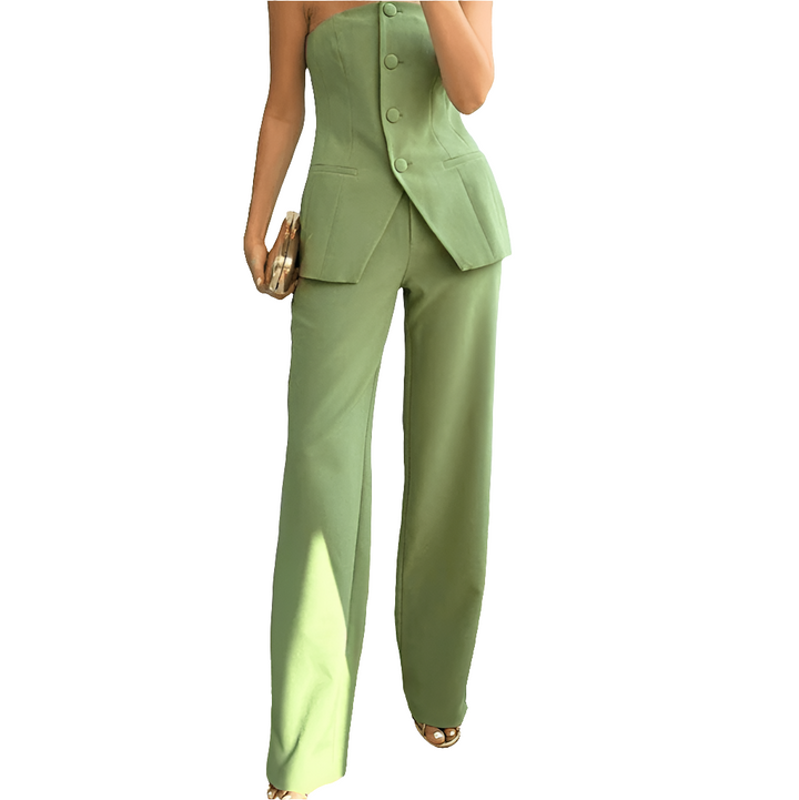 Joanna | Elegante Dames Set | Ademende Tube Top & Broek Set | Casual & Comfortabel