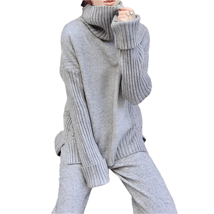 Ivy | Trui & Broek Dames | Comfortabele Oversized Coltrui & Wollen Broek Set